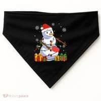 Ping Pong Christmas Snowman Wearing Santa Hat Pajamas USA-Made Doggie Bandana thumb 0