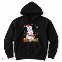 Ping Pong Christmas Snowman Wearing Santa Hat Pajamas Hoodie thumb 0