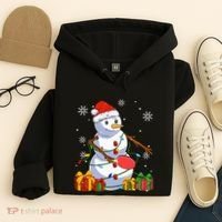 Ping Pong Christmas Snowman Wearing Santa Hat Pajamas Hoodie thumb 4