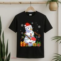 Ping Pong Christmas Snowman Wearing Santa Hat Pajamas T-Shirt thumb 2