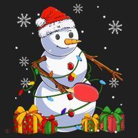 Ping Pong Christmas Snowman Wearing Santa Hat Pajamas Beanie thumb 2