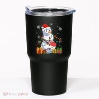 Ping Pong Christmas Snowman Wearing Santa Hat Pajamas Tumbler thumb 0