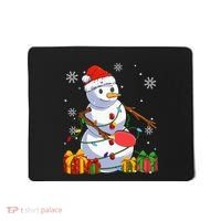 Ping Pong Christmas Snowman Wearing Santa Hat Pajamas Mousepad thumb 0