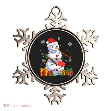 Ping Pong Christmas Snowman Wearing Santa Hat Pajamas Ornament