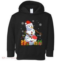 Ping Pong Christmas Snowman Wearing Santa Hat Pajamas Toddler Hoodie thumb 0