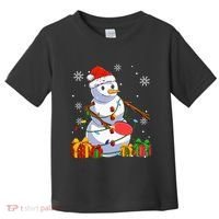 Ping Pong Christmas Snowman Wearing Santa Hat Pajamas Toddler T-Shirt thumb 0