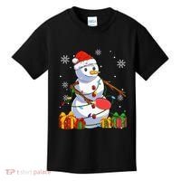 Ping Pong Christmas Snowman Wearing Santa Hat Pajamas Kids T-Shirt thumb 0