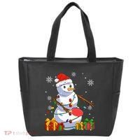 Ping Pong Christmas Snowman Wearing Santa Hat Pajamas Tote Bag thumb 0