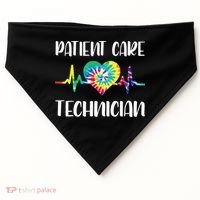 PCT Patient Care Technician Tech Floral Heart Stethoscope USA-Made Doggie Bandana thumb 0