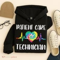 PCT Patient Care Technician Tech Floral Heart Stethoscope Hoodie thumb 4