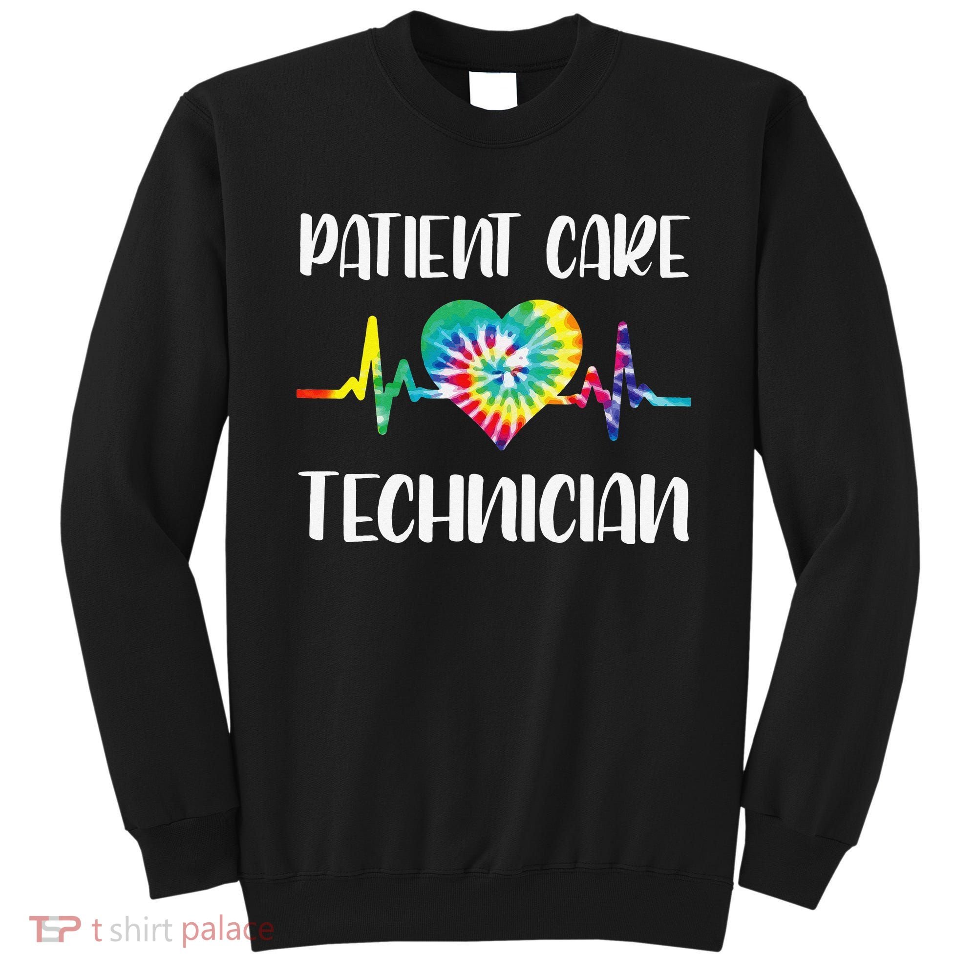 PCT Patient Care Technician Tech Floral Heart Stethoscope Sweatshirt