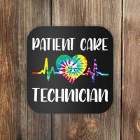 PCT Patient Care Technician Tech Floral Heart Stethoscope Coaster thumb 0