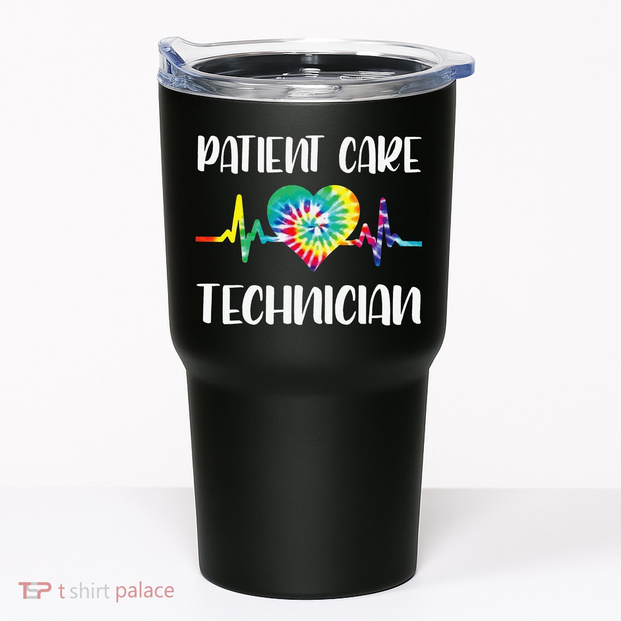 PCT Patient Care Technician Tech Floral Heart Stethoscope Tumbler
