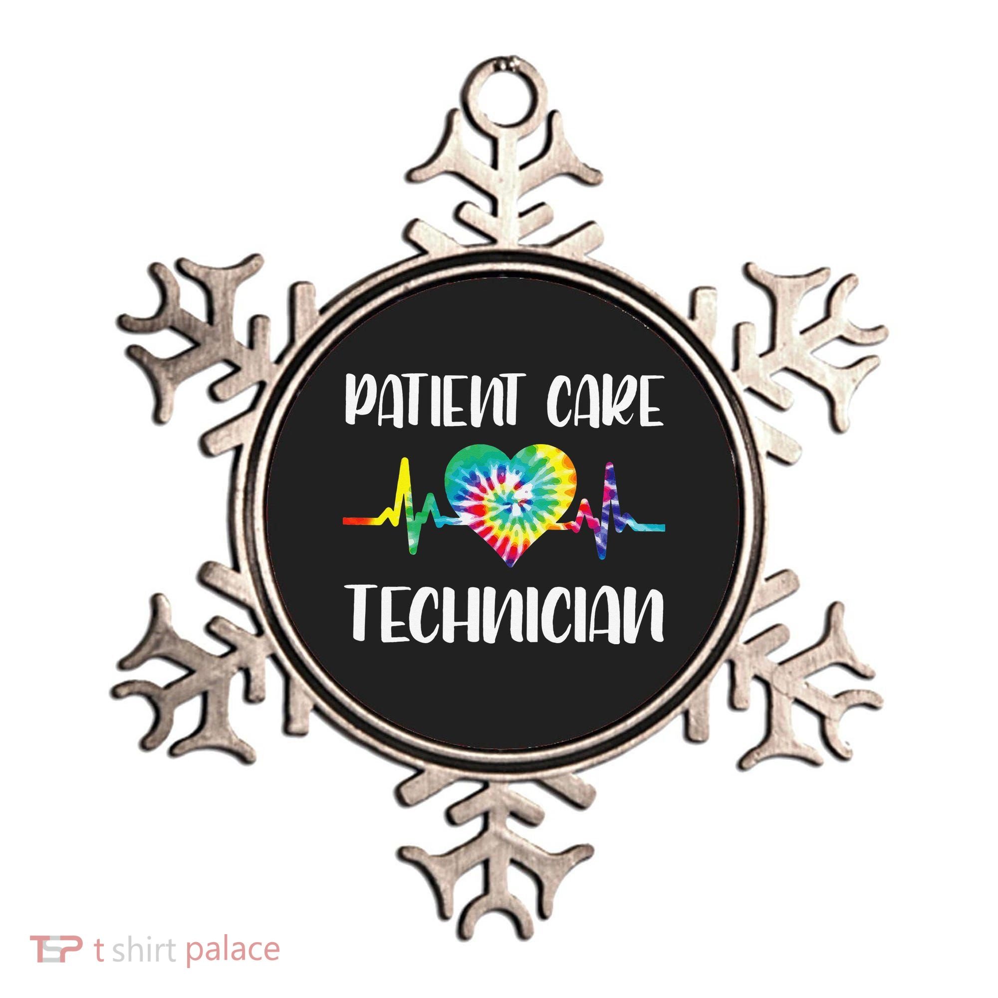 PCT Patient Care Technician Tech Floral Heart Stethoscope Ornament