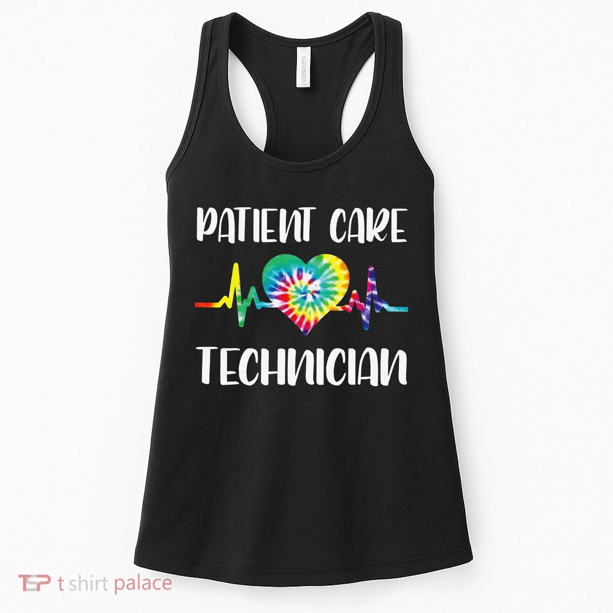 PCT Patient Care Technician Tech Floral Heart Stethoscope Women's Tank Top