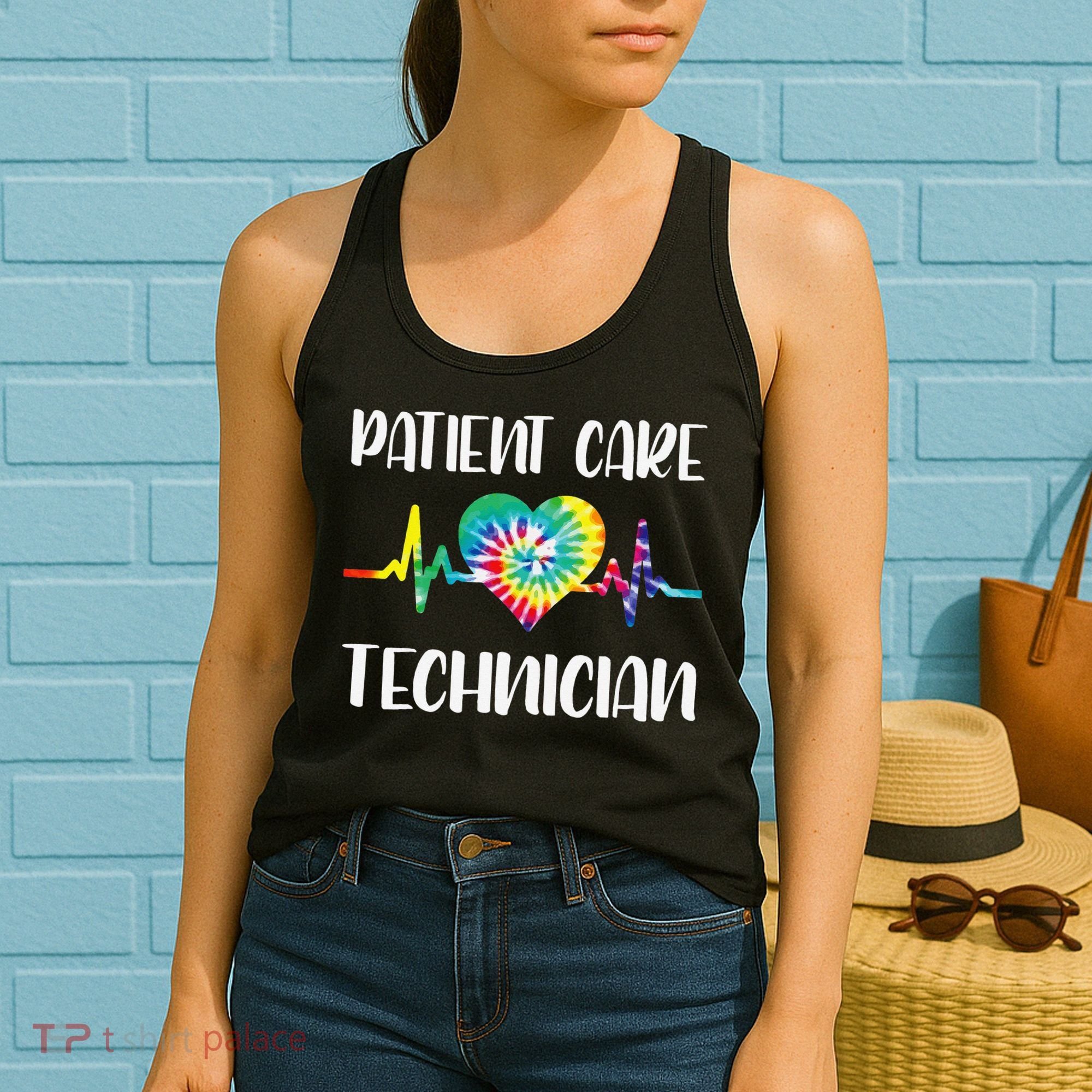 PCT Patient Care Technician Tech Floral Heart Stethoscope Women's Tank Top