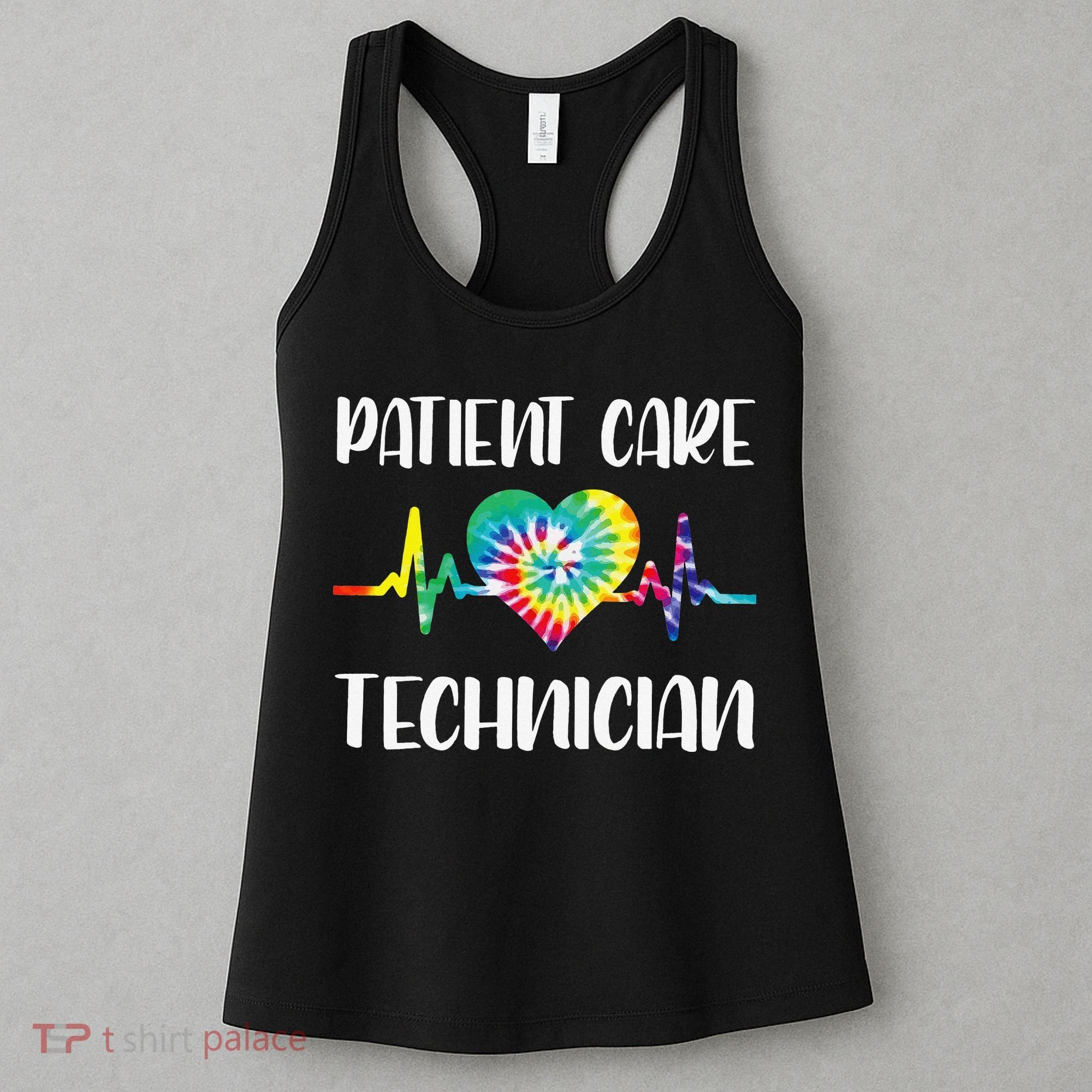 PCT Patient Care Technician Tech Floral Heart Stethoscope Women's Tank Top