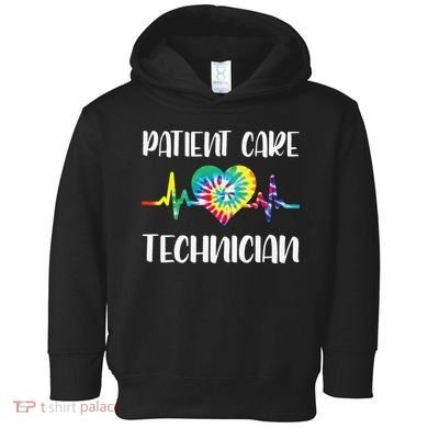PCT Patient Care Technician Tech Floral Heart Stethoscope Toddler Hoodie