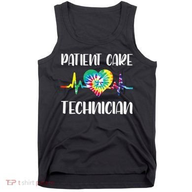 PCT Patient Care Technician Tech Floral Heart Stethoscope Tank Top