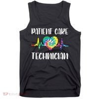 PCT Patient Care Technician Tech Floral Heart Stethoscope Tank Top thumb 0