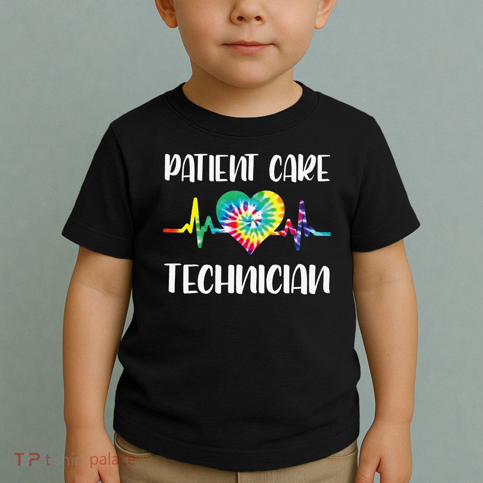 PCT Patient Care Technician Tech Floral Heart Stethoscope Toddler T-Shirt