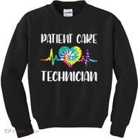 PCT Patient Care Technician Tech Floral Heart Stethoscope Kids Sweatshirt thumb 0