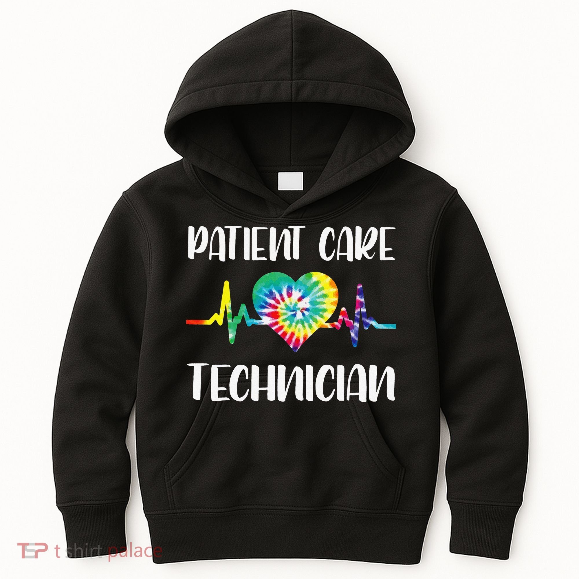 PCT Patient Care Technician Tech Floral Heart Stethoscope Kids Hoodie