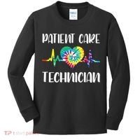 PCT Patient Care Technician Tech Floral Heart Stethoscope Kids Long Sleeve Shirt thumb 0