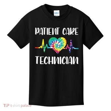 PCT Patient Care Technician Tech Floral Heart Stethoscope Kids T-Shirt