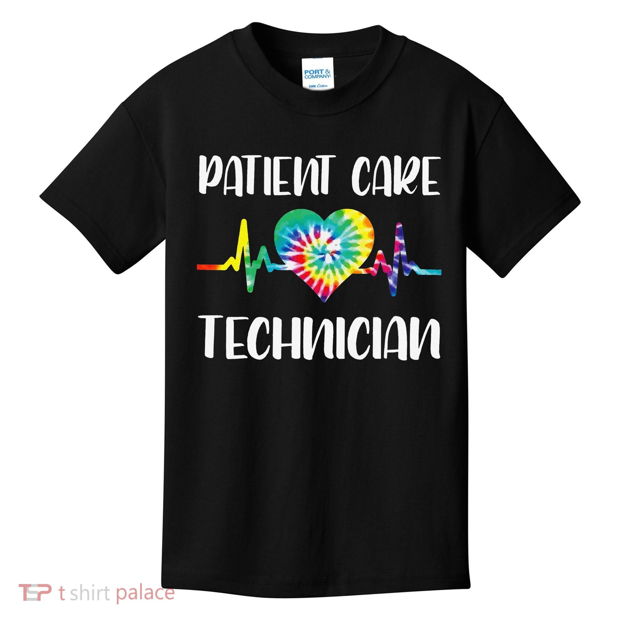 PCT Patient Care Technician Tech Floral Heart Stethoscope Kids T-Shirt