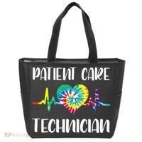 PCT Patient Care Technician Tech Floral Heart Stethoscope Tote Bag thumb 0