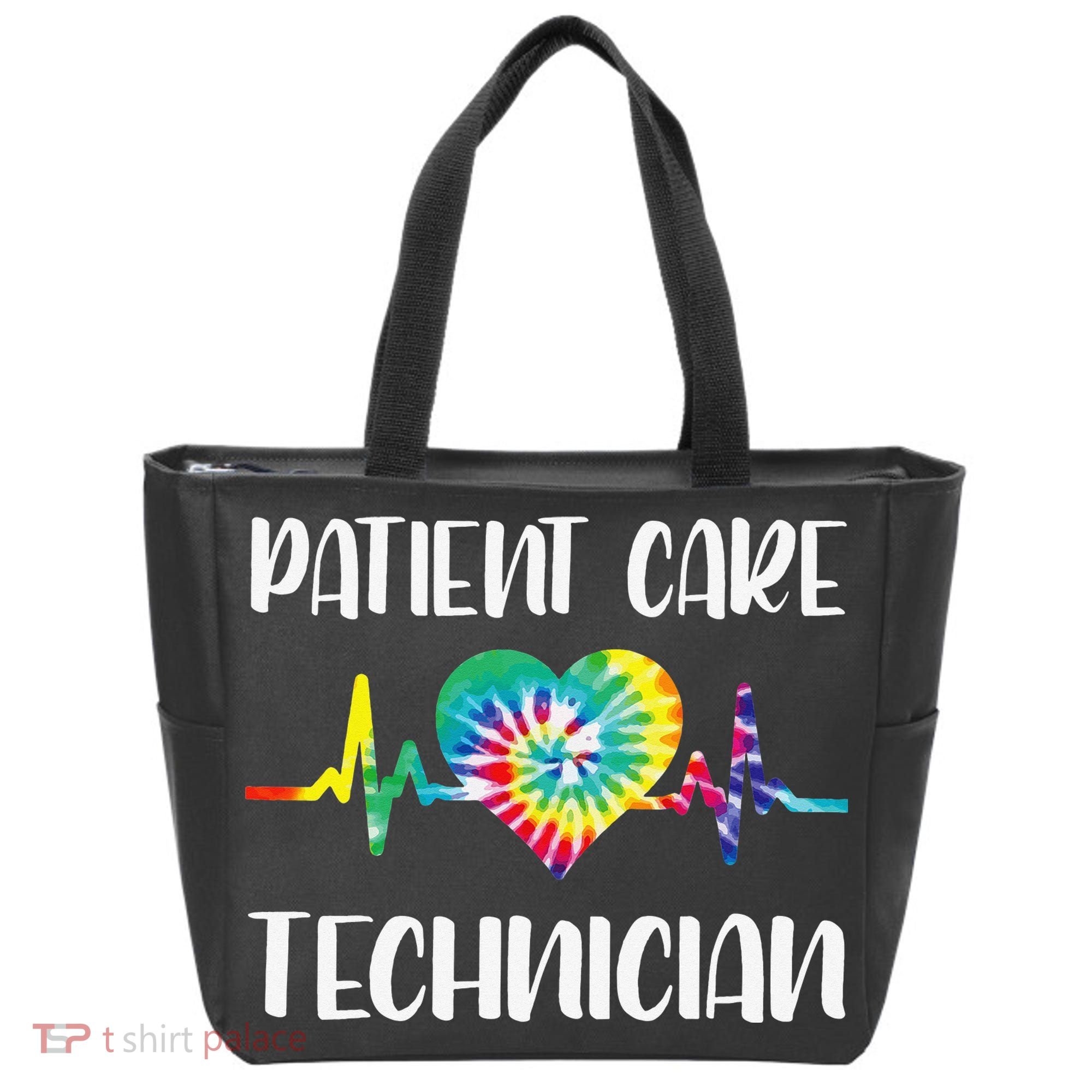 PCT Patient Care Technician Tech Floral Heart Stethoscope Tote Bag