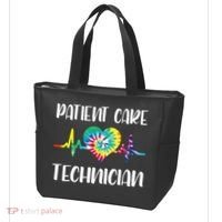 PCT Patient Care Technician Tech Floral Heart Stethoscope Tote Bag thumb 3