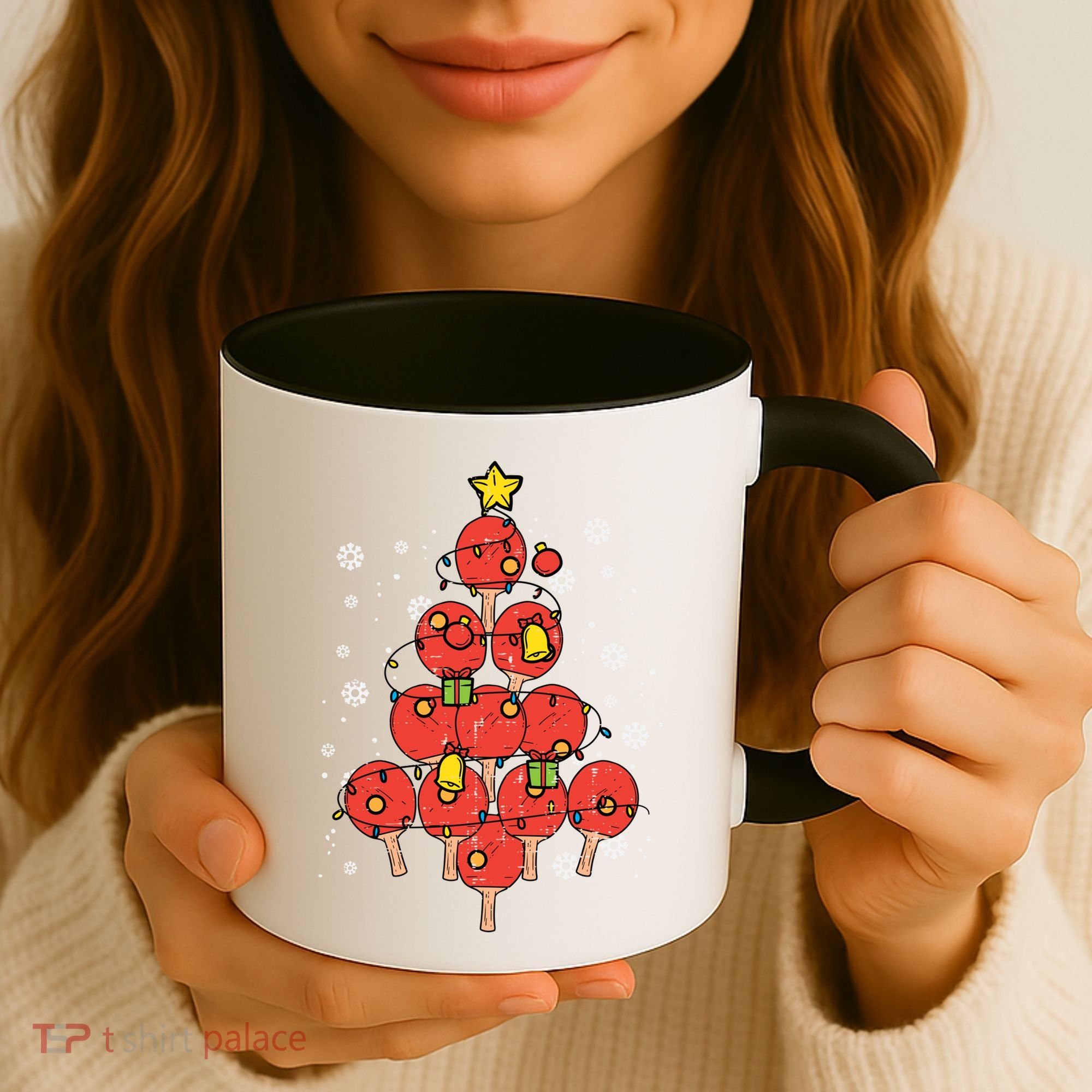 Ping Pong Christmas Tree Xmas Pajamas Pjs Table Tennis Cool Gift Coffee Mug