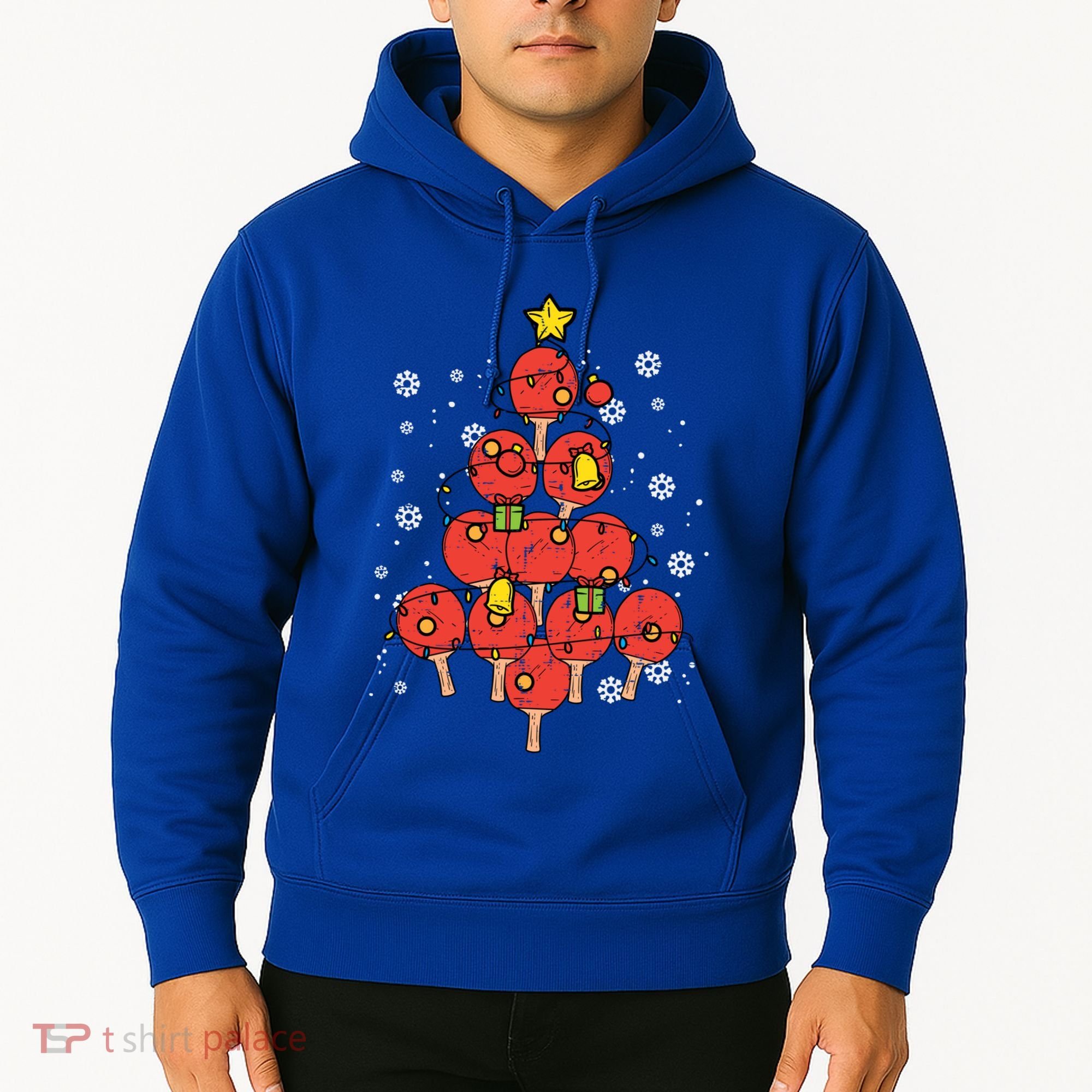Ping Pong Christmas Tree Xmas Pajamas Pjs Table Tennis Cool Gift Hoodie