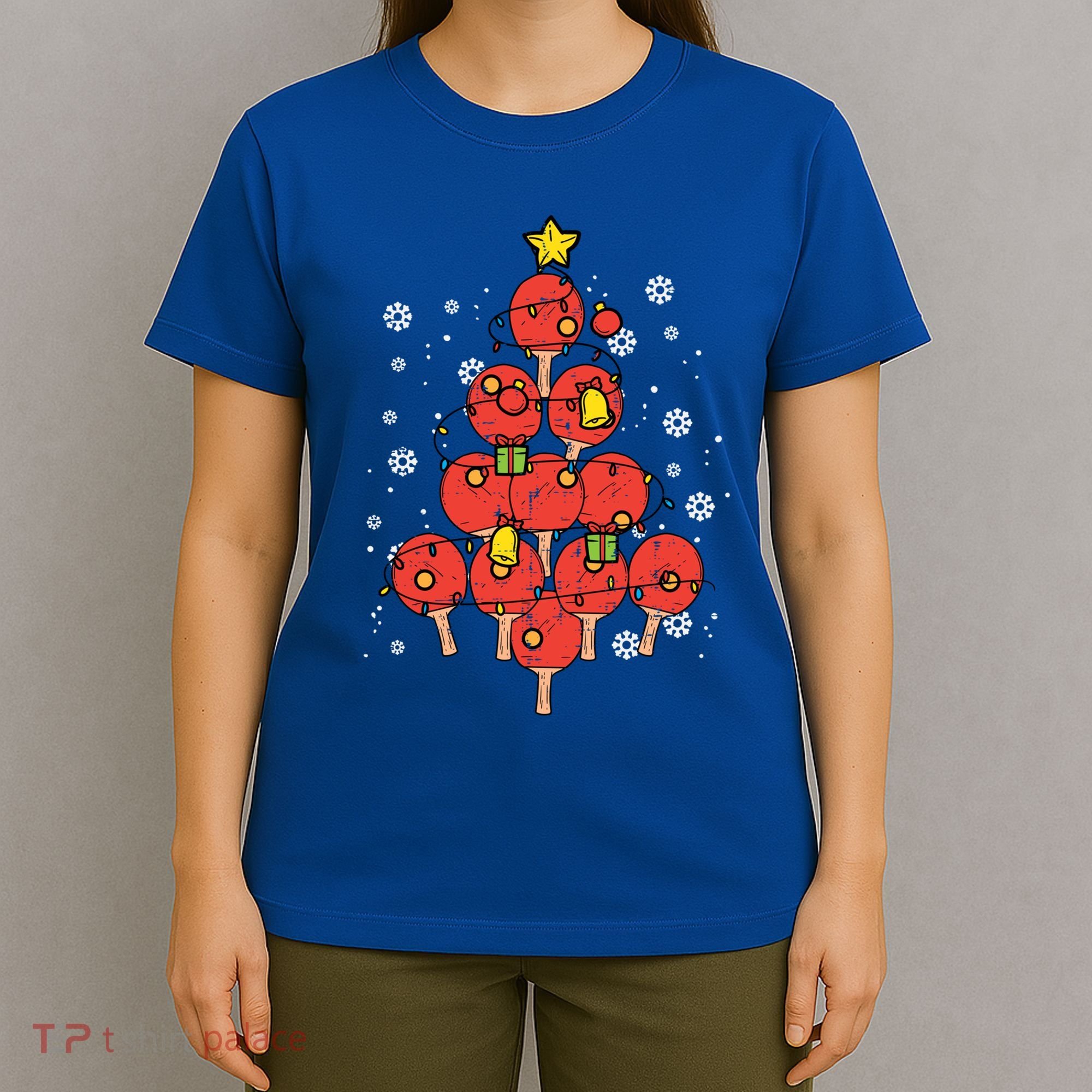 Ping Pong Christmas Tree Xmas Pajamas Pjs Table Tennis Cool Gift T-Shirt