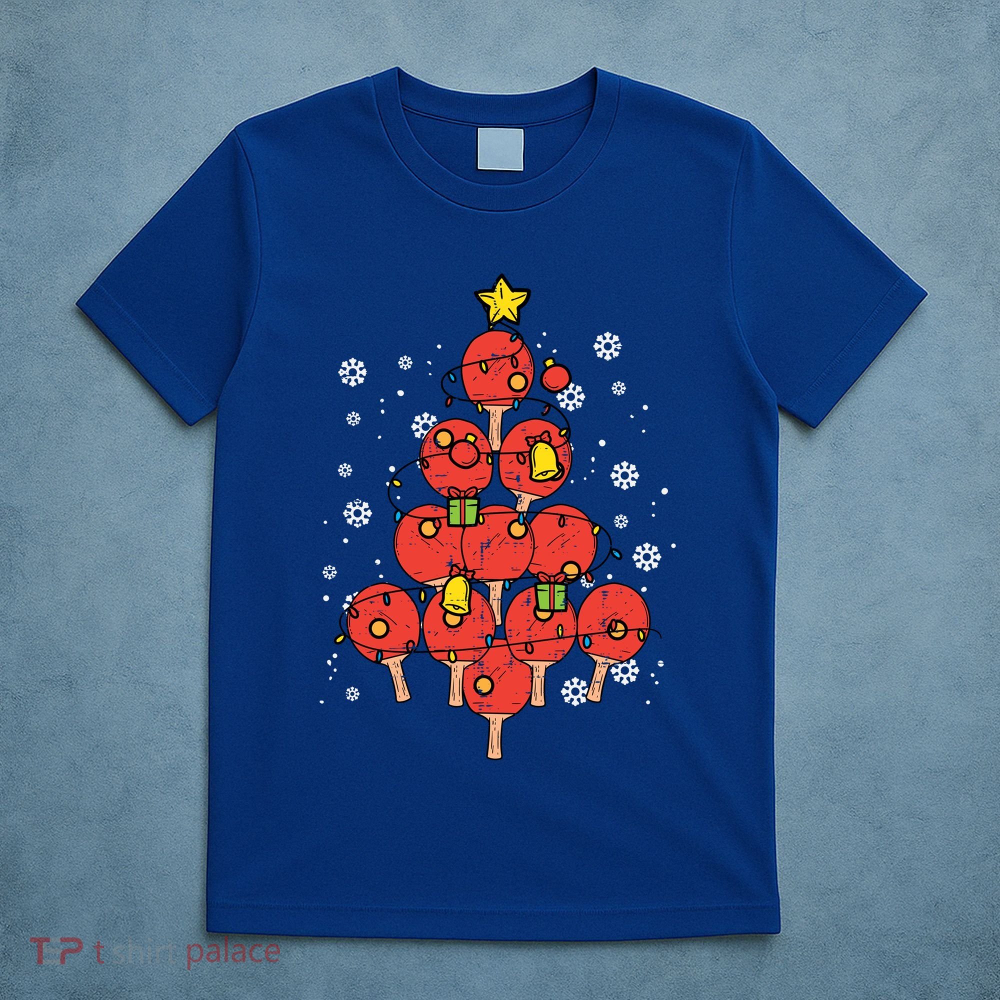 Ping Pong Christmas Tree Xmas Pajamas Pjs Table Tennis Cool Gift T-Shirt