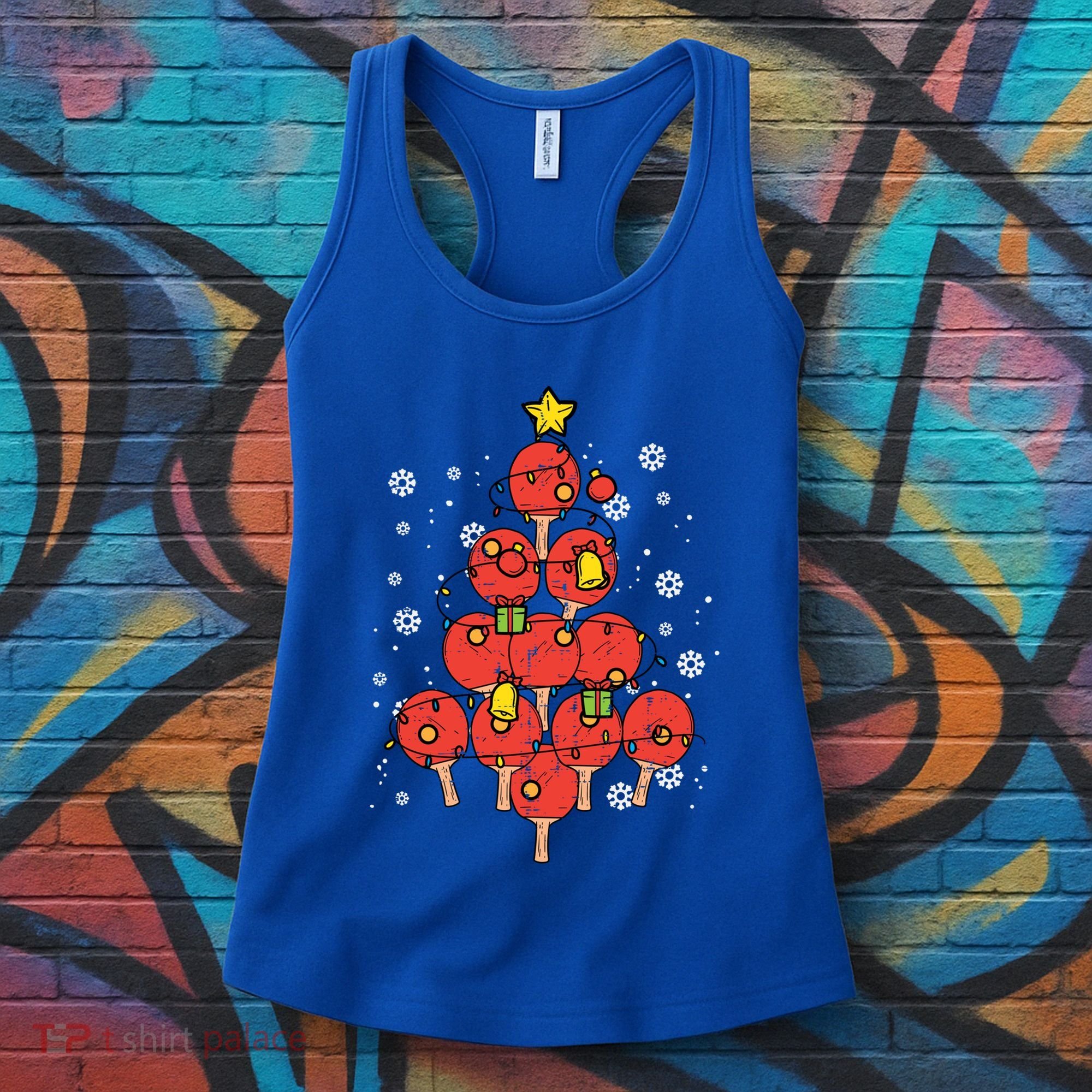 Ping Pong Christmas Tree Xmas Pajamas Pjs Table Tennis Cool Gift Women's Tank Top