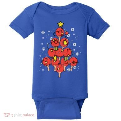 Ping Pong Christmas Tree Xmas Pajamas Pjs Table Tennis Cool Gift Baby Bodysuit