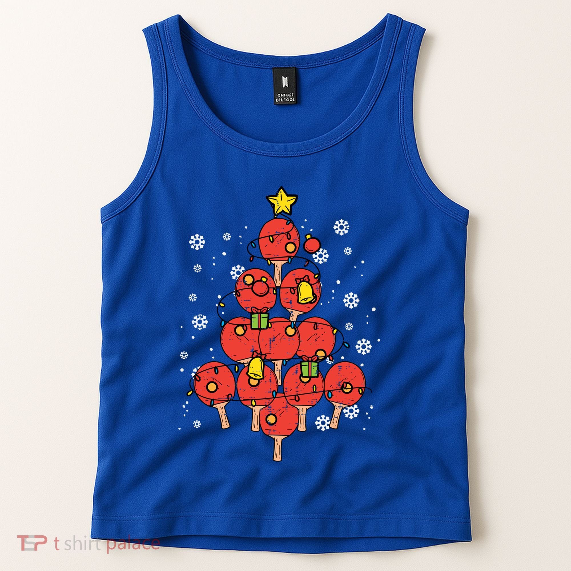 Ping Pong Christmas Tree Xmas Pajamas Pjs Table Tennis Cool Gift Tank Top