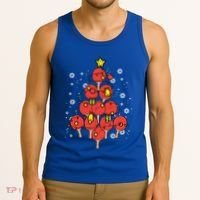 Ping Pong Christmas Tree Xmas Pajamas Pjs Table Tennis Cool Gift Tank Top thumb 3