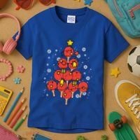 Ping Pong Christmas Tree Xmas Pajamas Pjs Table Tennis Cool Gift Kids T-Shirt thumb 3