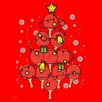 Ping Pong Christmas Tree Xmas Pajamas Pjs Table Tennis Cool Gift Santa Hat thumb 1