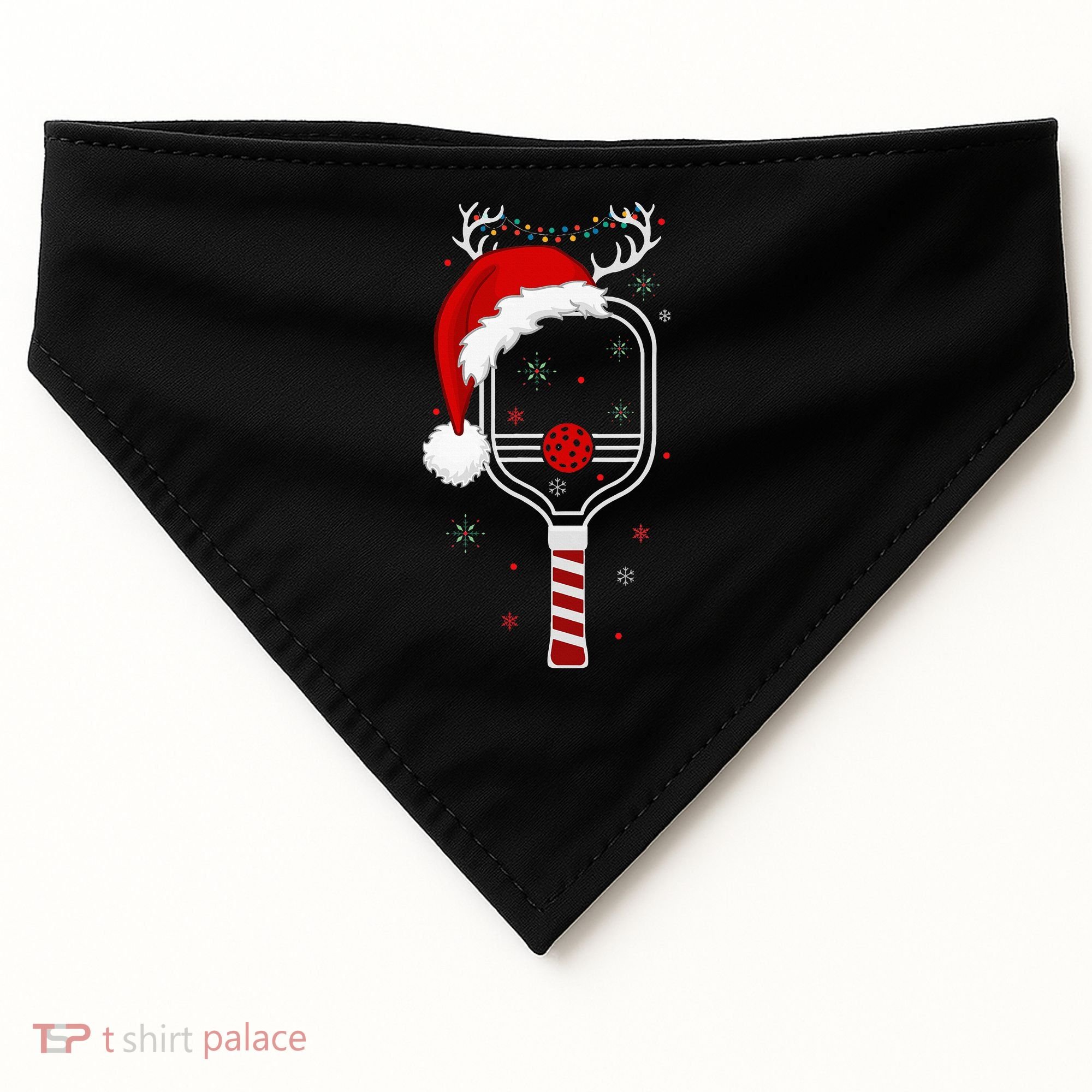 Pickleball Player Christmas Holiday Reindeer Xmas USA-Made Doggie Bandana