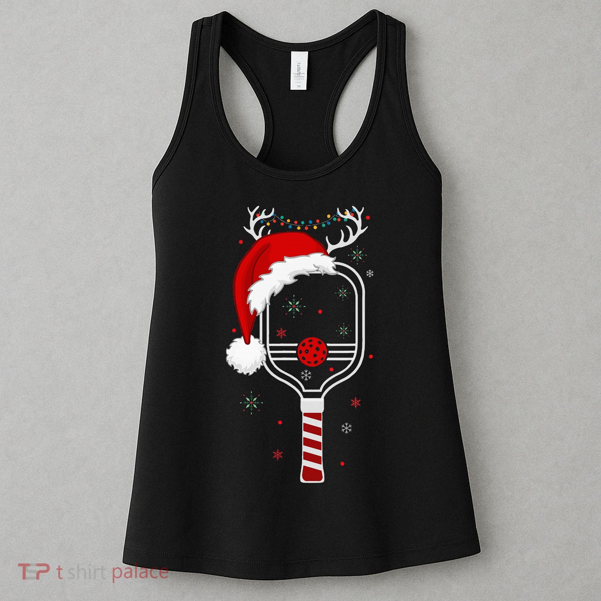 Pickleball Player Christmas Holiday Reindeer Xmas Women's Tank Top