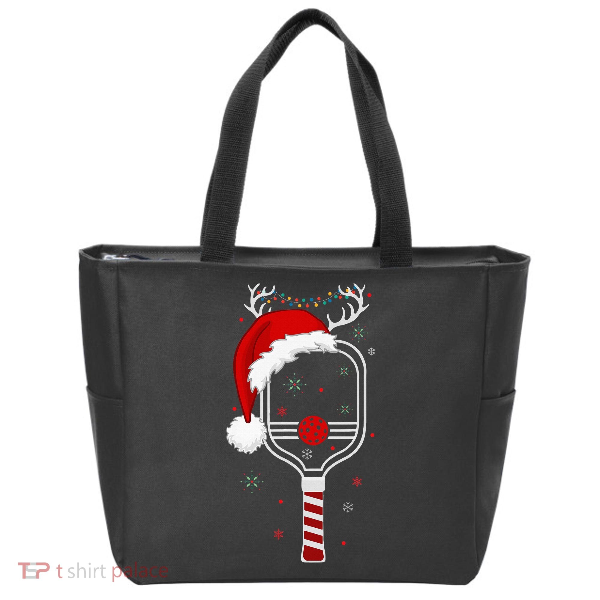 Pickleball Player Christmas Holiday Reindeer Xmas Tote Bag