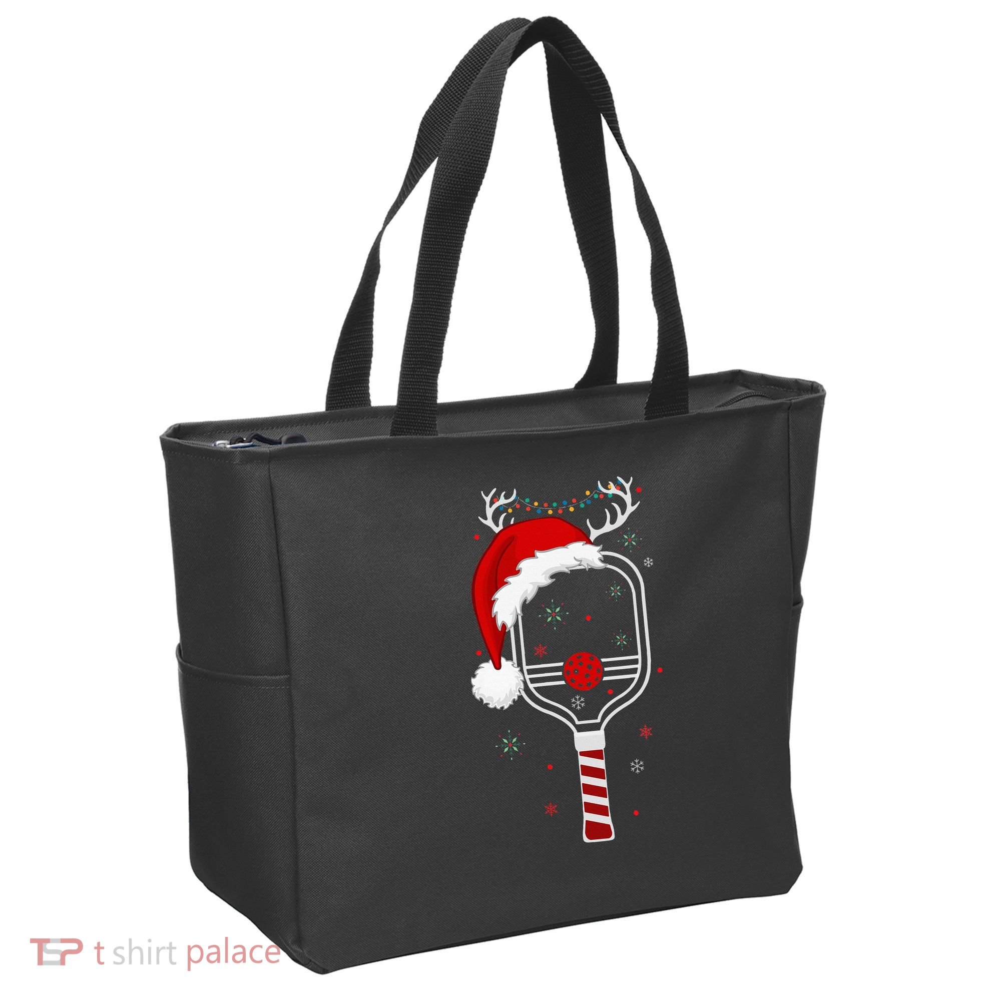 Pickleball Player Christmas Holiday Reindeer Xmas Tote Bag