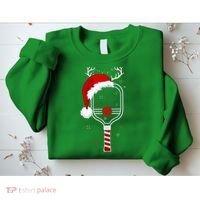 Pickleball Player Christmas Holiday Reindeer Xmas Sweatshirt thumb 2