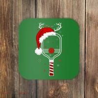 Pickleball Player Christmas Holiday Reindeer Xmas Coaster thumb 0