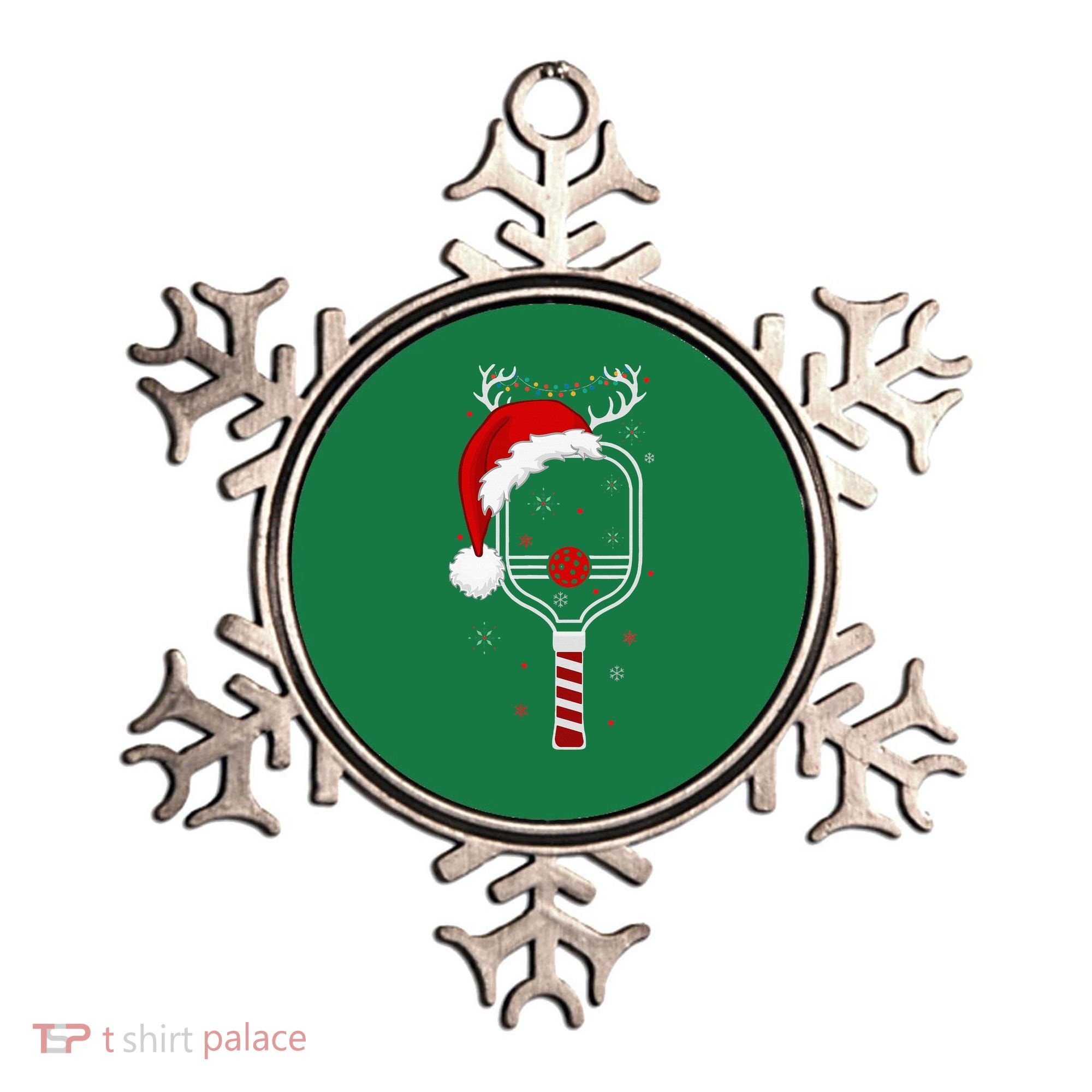 Pickleball Player Christmas Holiday Reindeer Xmas Ornament